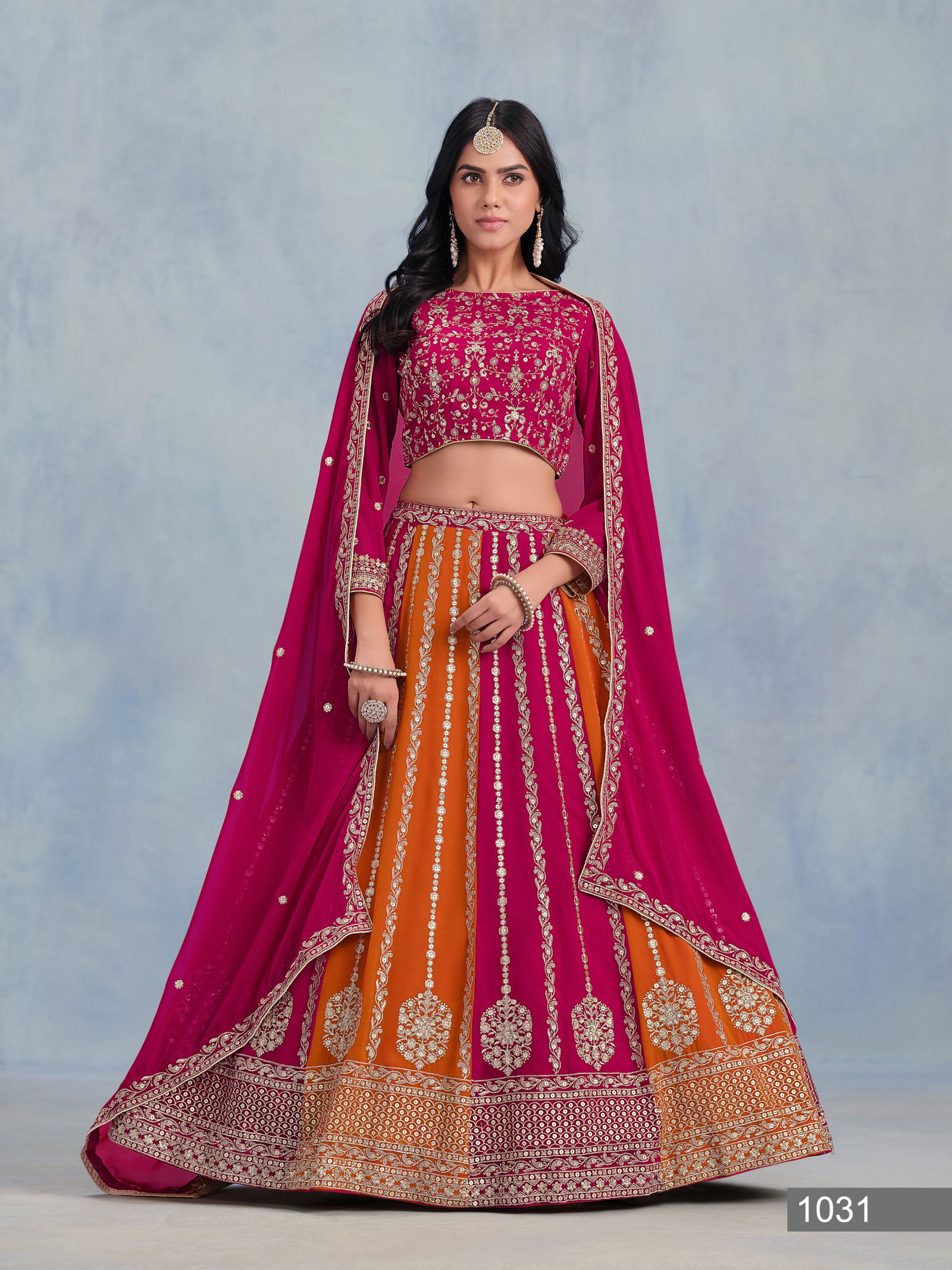 Krishvi 1031 By Mehvish Faux Georgette Designer Lehenga Choli Suppliers In India